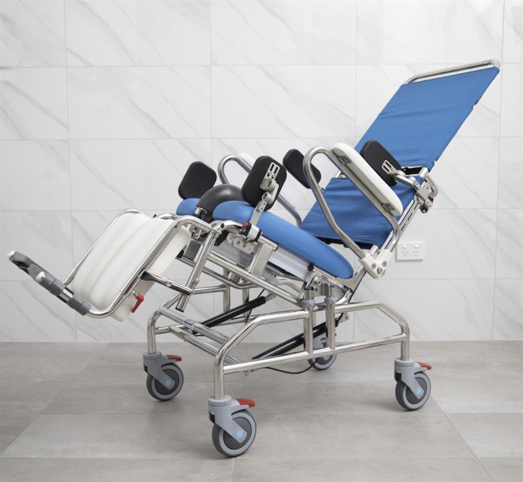 REHAB Tilt in Space Mobile Shower Commode with Swingaway Footrest - 445mm
