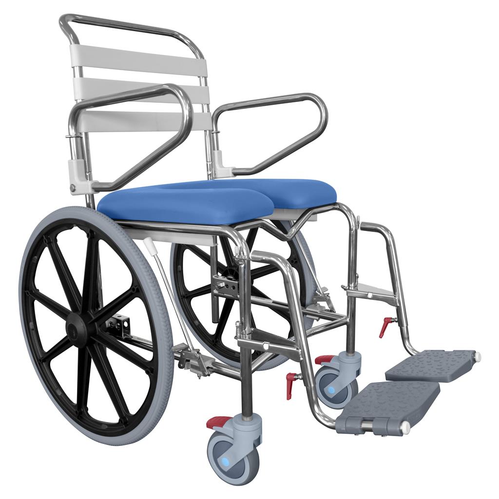 Self Propel Mobile Shower Commode with Swingaway Footrest - Right Side Open 445mm