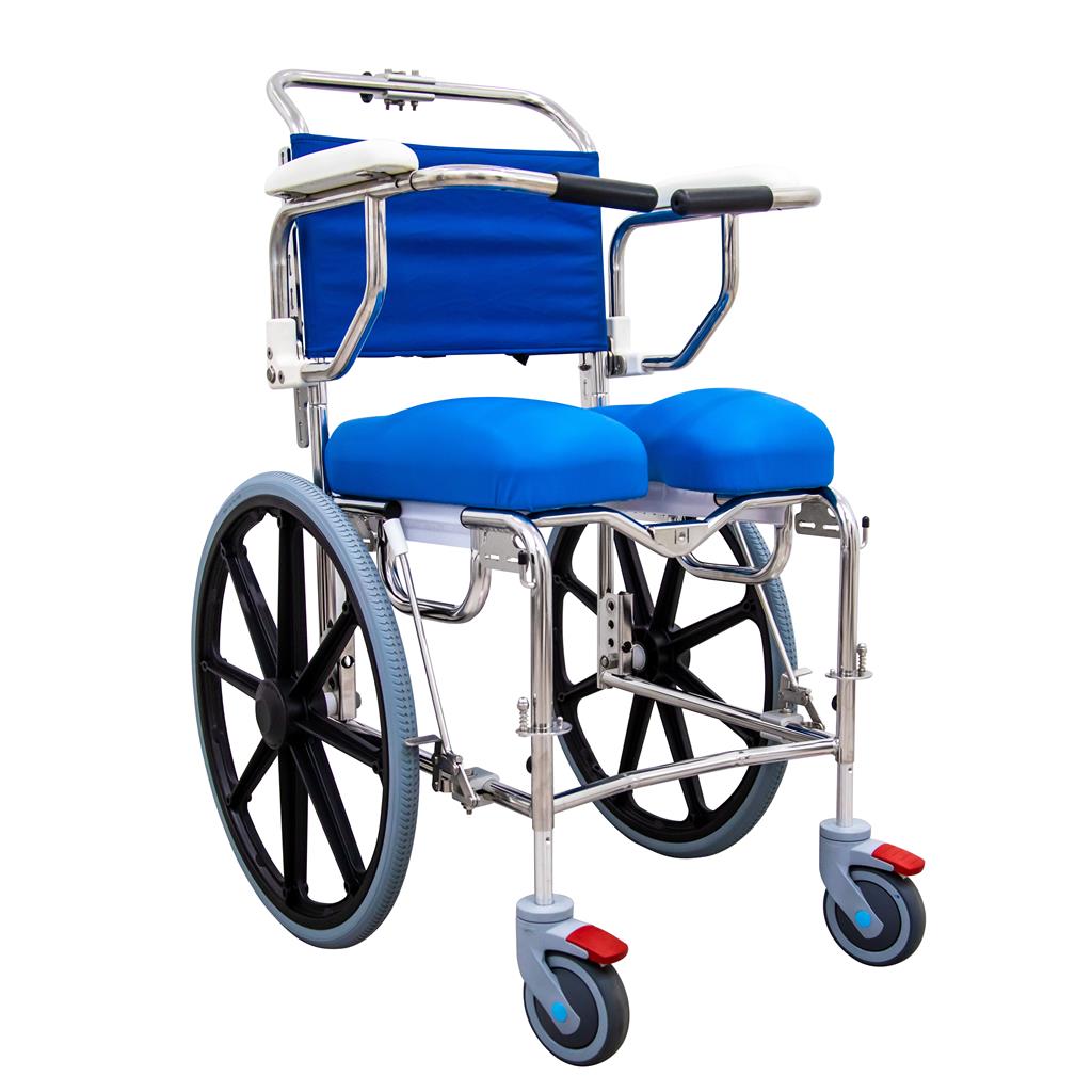 REHAB Self Propel Mobile Shower Commode with Swingaway Footrest - 500mm