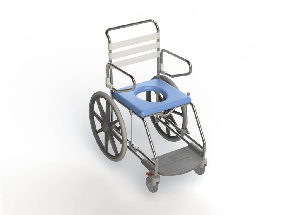 Self Propel Mobile Shower Commode with Weigth Bearing Footplate - 445mm