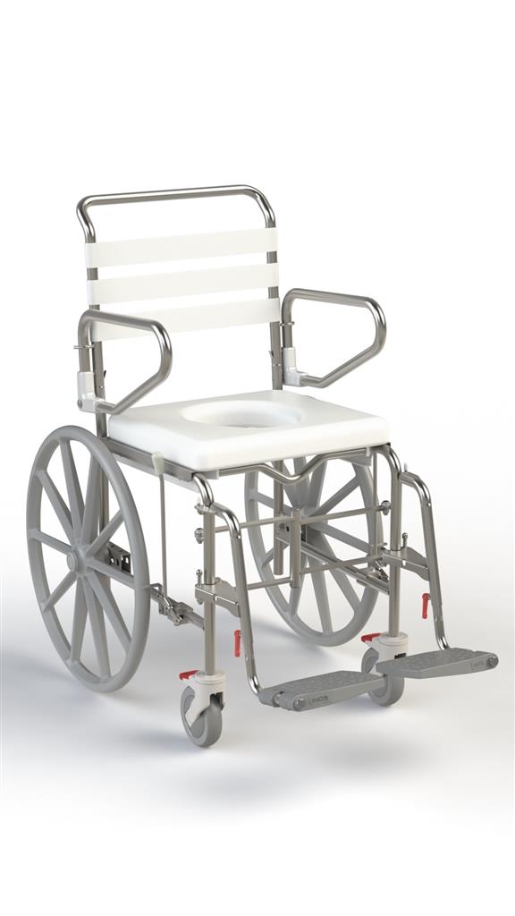 Self Propel Folding Mobile Shower Commode with Swingaway Footrest - Right Side Open 445mm