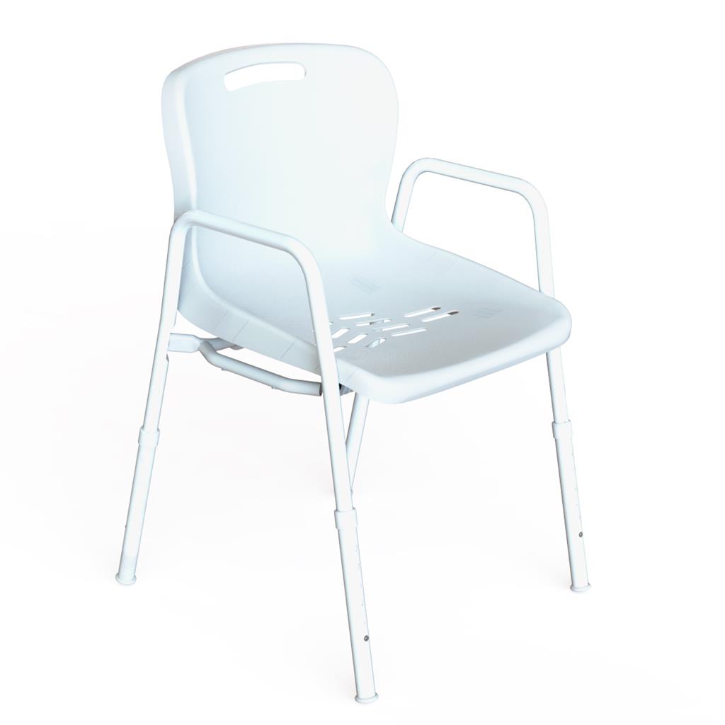 Shower Chair with Arms and Plastic Seat