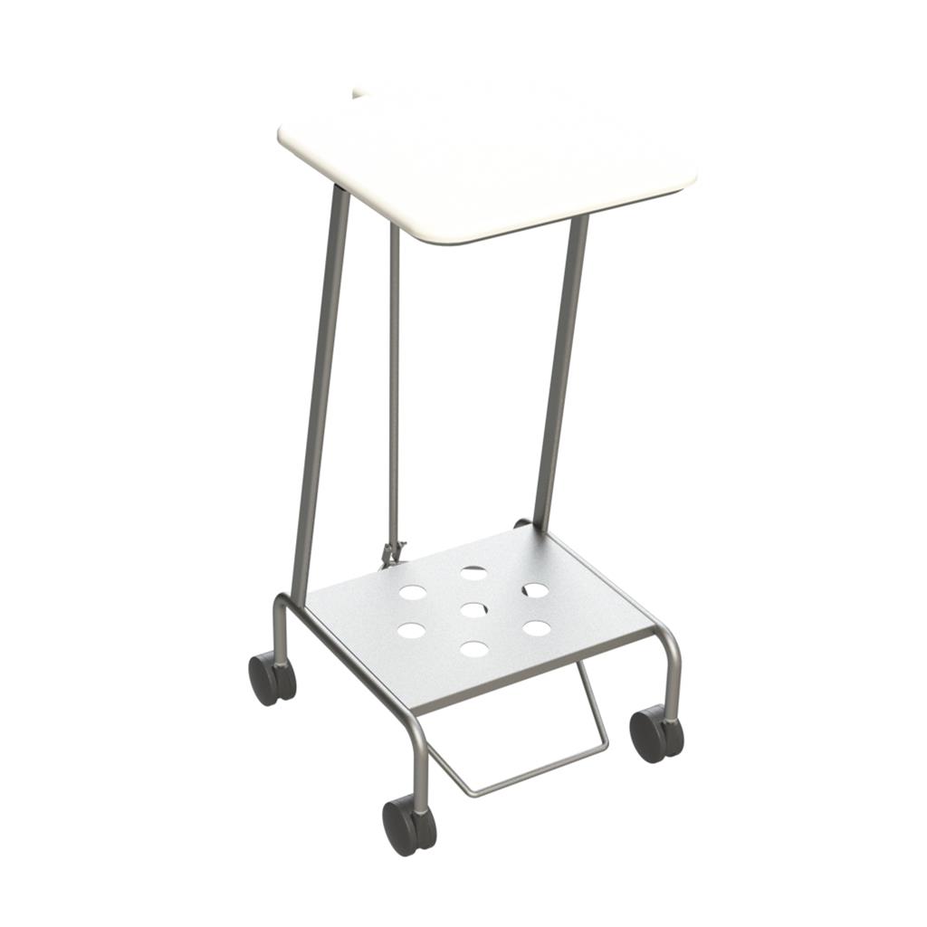 Linen Trolley Single with Foot Operated Lid - SS
