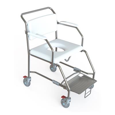 Transit Mobile Shower Commode with Slideout Footplate - 600mm