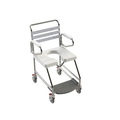 Transit Mobile Shower Commode with Weight Bearing Footplate - 500mm