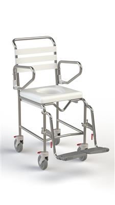 Transit Mobile Shower Commode with Swingaway Footrests - 445mm