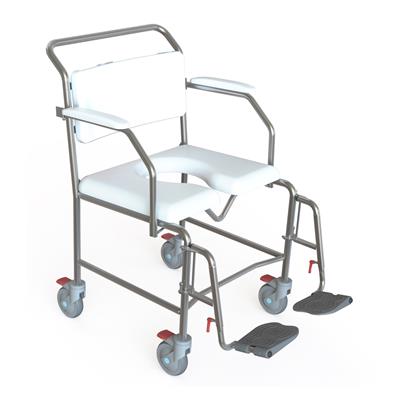 Transit Mobile Shower Commode with Swingaway Footrests - 600mm
