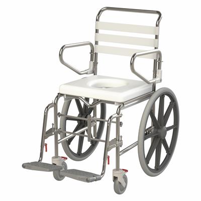 Self Propel Folding Mobile Shower Commode with Swingaway Footrest - 445mm
