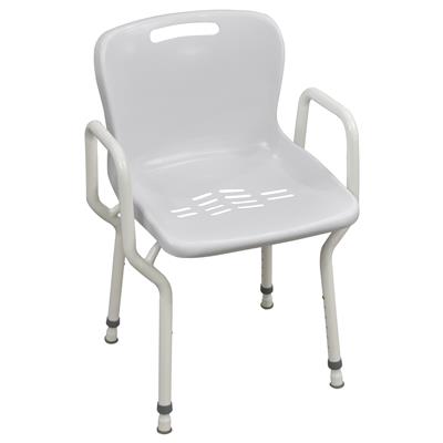 Shower Chair Heavy Duty with Arms and Plastic Seat