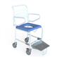 Economy Transit Mobile Shower Commode with Slideout Footplate